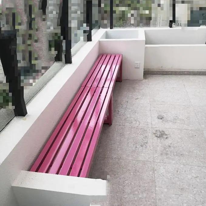 Weatherproof Metal Dining Bench, Outdoor Bench Backless Patio Bench 2-Person Farmhouse Bench Garden Bench for Kitchen, Living Room, Entryway(Pink,5.9ft) by GreenHaven Gardens