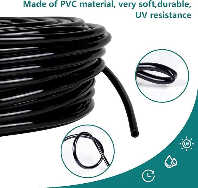 1/4 inch Blank Distribution Tubing Drip Irrigation Hose,50ft Soft Watering Tube for Small Lawn Garden Irrigation System by GreenHaven Gardens