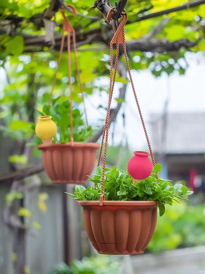 4Pcs Plant Watering Globes, Kalolary Hedgehog Shape Self Watering Spikes Terracotta Drip Water Stakes Irrigation Watering Bulbs for Pot, Indoor, Outdoor, Vacation (Bottle) by GreenHaven Gardens
