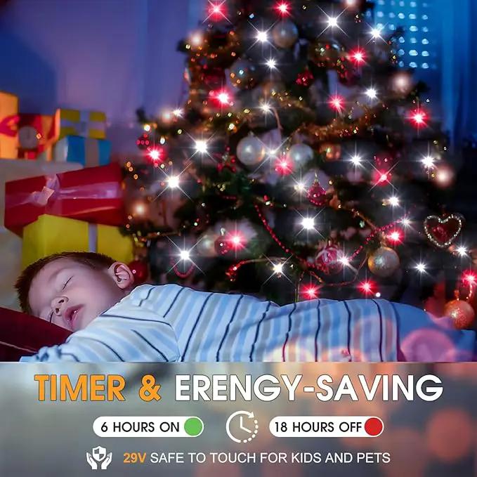 KNONEW 197FT 500 LED Christmas Lights Outdoor String Lights 8 Modes & Memory Fairy Light Plug in Waterproof LED String Lights for Xmas Yard Tree Wedding Party Holiday Decorations (Red and White) by GreenHaven Gardens