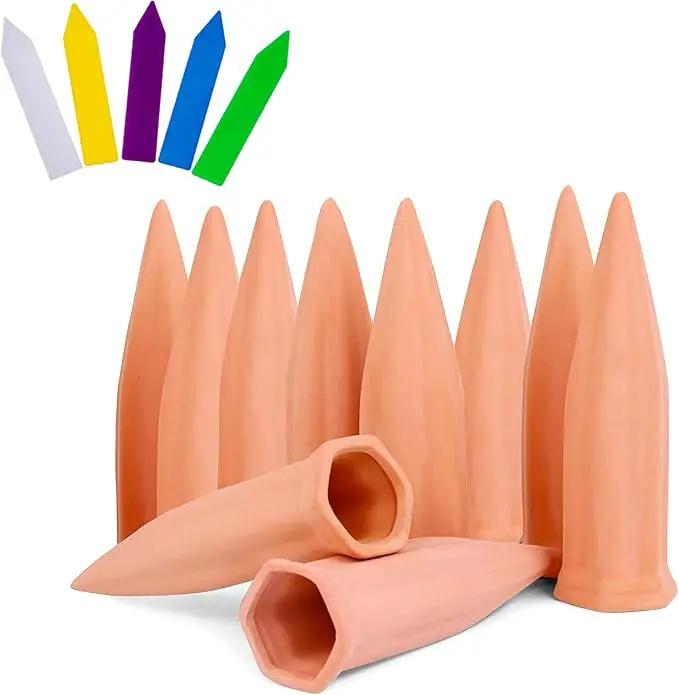 XXYXXY Terracotta Watering Spikes Plant Watering Clay Automatic Watering Device for Plants Used in Holidays, Indoor Plant Watering Device Clay Automatic Watering Device (10PCS) by GreenHaven Gardens