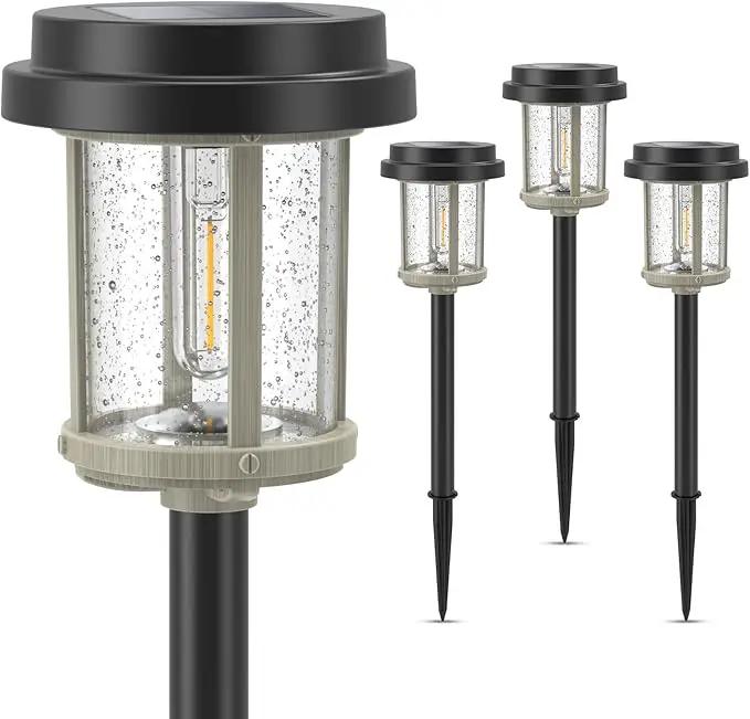 XMCOSY+ Solar Lights Outdoor Waterproof, 20 LM Solar Powered Garden Lights with 2-Tone Black & Grey Metal Design, Solar Pathway Lights for Yard Patio Landscape Walkway Driveway (Black & Grey) by GreenHaven Gardens