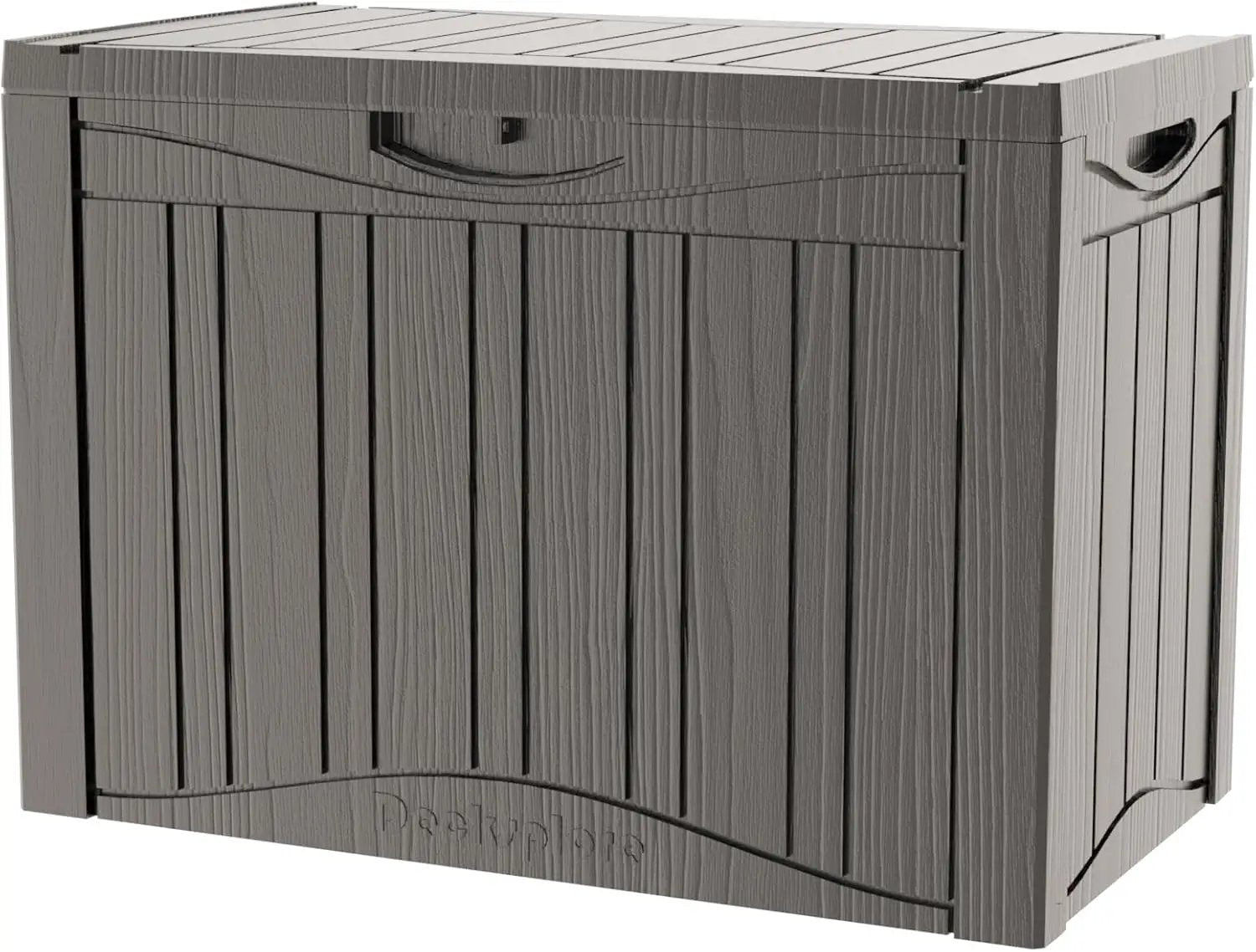 50 Gallon Waterproof Large Resin Deck Box Indoor/Outdoor Lockable Storage Container and Seating for Garden, Pool, and Patio (50 Gallon, Grey) by GreenHaven Gardens