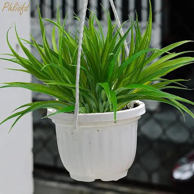 16Pcs Artificial Grass Fake Plants 17.3in 16 Leaves Outdoor Fake Grass UV Resistant Greenery Plastic Plants for Home Window Garden Patio Hanging Planter Pathway Front Porch Décor Green by GreenHaven Gardens