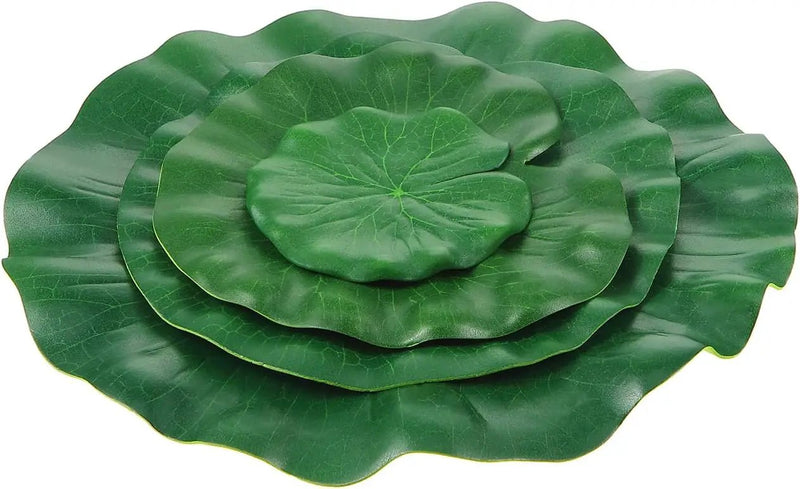 WILLBOND 12 Pieces 4 Kinds Artificial Lotus Leaves Floating Foam Ornament Lily Pads Foliage Pond Decor Water Lily Leaves for Patio Koi Fish Pond Pool Aquarium Decoration by GreenHaven Gardens