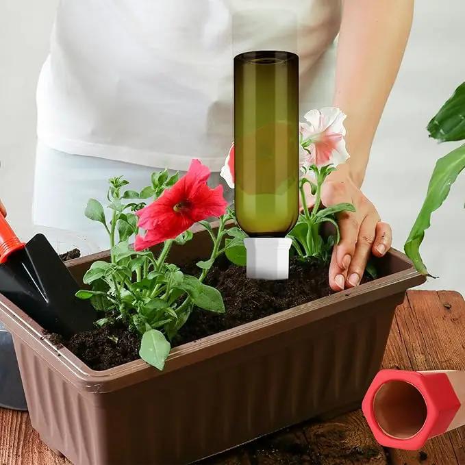 12 Pack Plant Watering Devices Include 6 Terracotta Self Watering Spikes and 6 Pcs 26 oz Plastic Bottles, Slow Release Vacation Insert Automatic Plant Waterer Device (Mixed Colors) by GreenHaven Gardens
