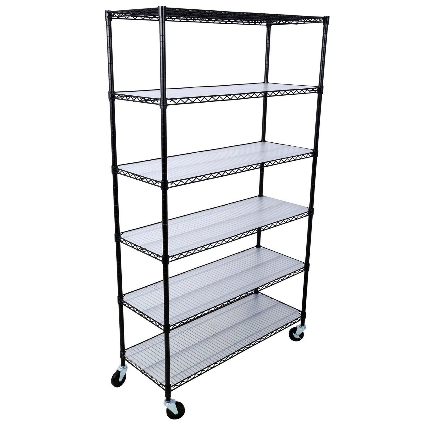 6 Tier 6000Lbs Capacity Nsf Metal Shelf Wire Shelving Unit, Heavy Duty Adjustable Storage Rack With Wheels & Shelf Liners For Commercial Grade Utility Steel Storage Rack by Unique Piece Furniture