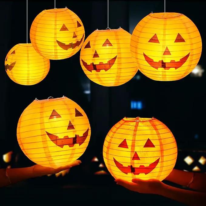 Retisee 20 Pcs 10 Inch Halloween Paper Lanterns Jack O Lantern Pumpkin Halloween Party Decorations Halloween Hanging Pumpkin Decor with Lights Suitable for Indoor Outdoor Yard, Lawn, Garden, Party by GreenHaven Gardens