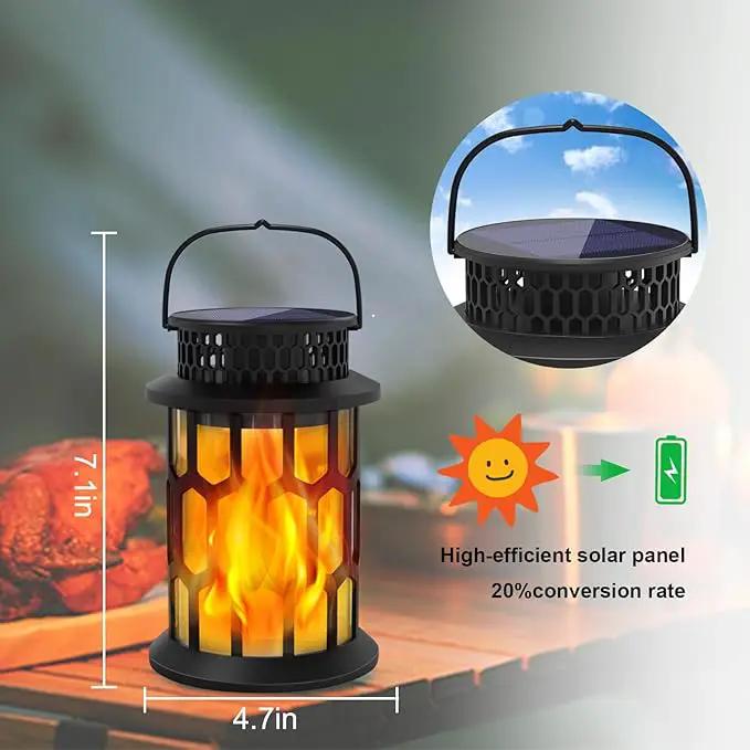Solar Lights for Outside, Upgraded Solar Lanterns Flickering Flame Outdoor Waterproof Hanging Lanterns Decorative Solar Powered Outdoor Lighting LED Flame Garden Lights for Patio Deck Yard, 2 Packs by GreenHaven Gardens