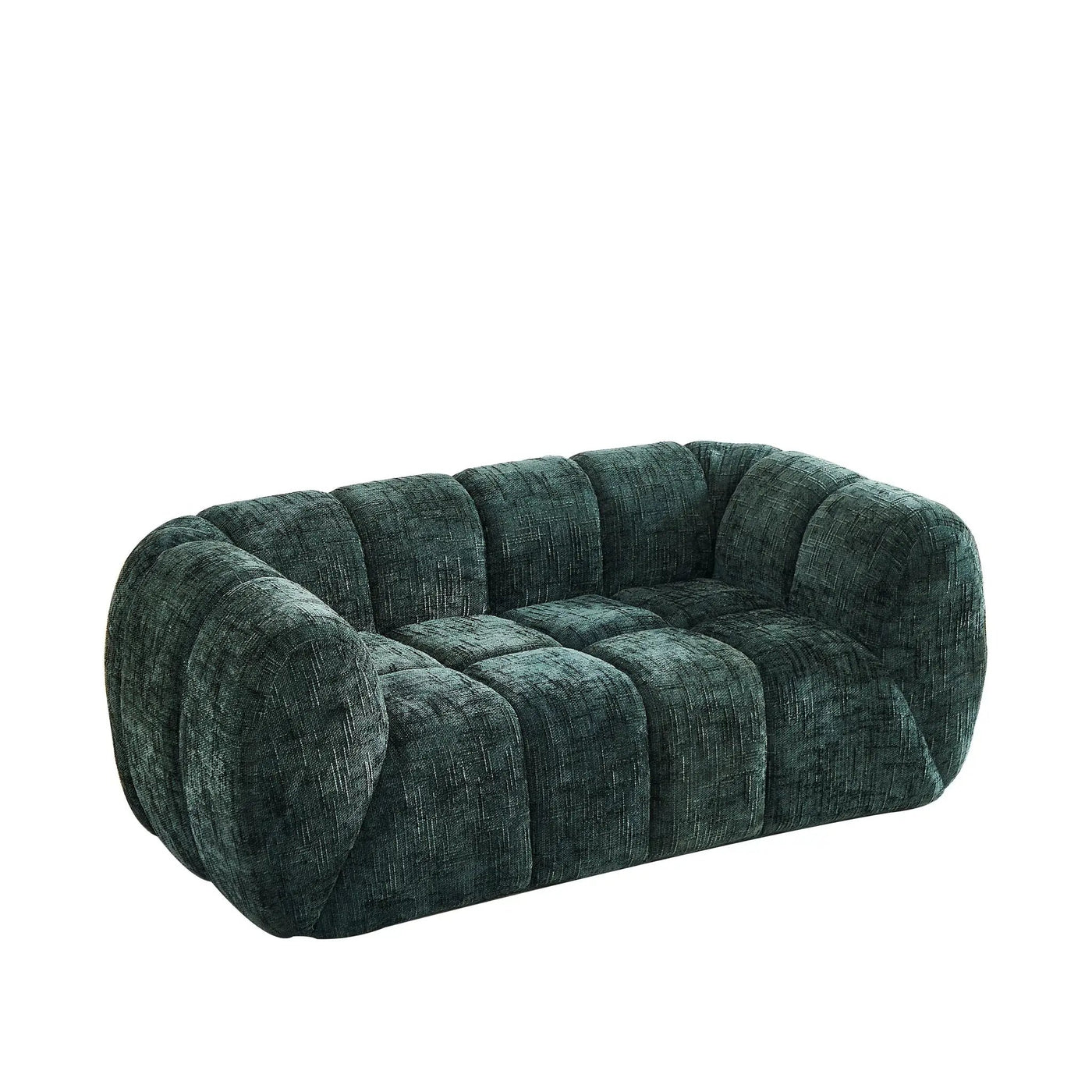 Quilted Cloud Sofa With Rounded Armrests And Piano Key Backrest Design by HouseOfZazla