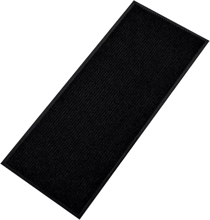 fani Heavy Duty Large Outdoor Indoor Entrance Black Doormat Waterproof Low Profile Entrance Rug Front Door Mat Patio Anti-Skid Rubber Back, 48x120 inch (Jet Black) by GreenHaven Gardens