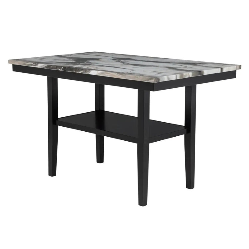 Counter Dining Table With Storage Bottom Shelf For Kitchen - Black by Unique Piece Furniture