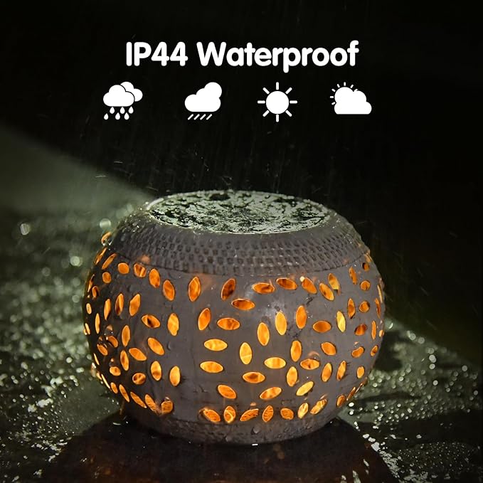 Solar Table Lantern Outdoor Waterproof-2PACK Dancing Flickering Flame Solar Light,White Metal Desktop Decorative Lamp Auto On/Off Lighting Dusk to Dawn for Indoor Desk Patio Garden Pathway Yard by GreenHaven Gardens