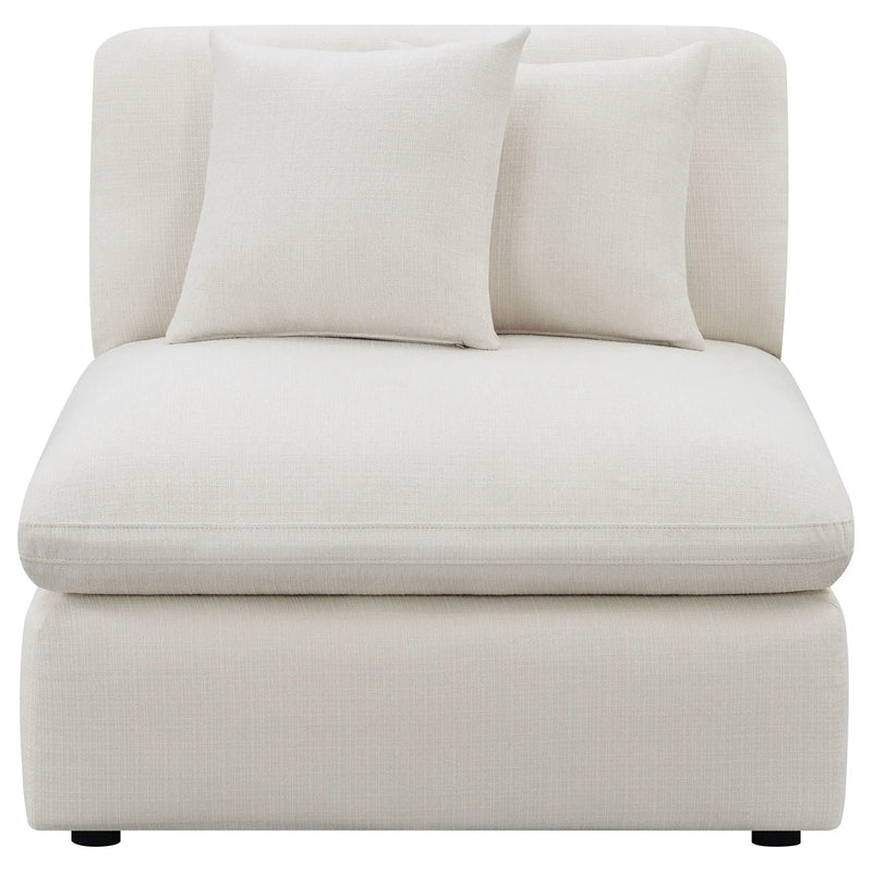 Hobson Upholstered Armless Chair Ivory by Unique Piece Furniture