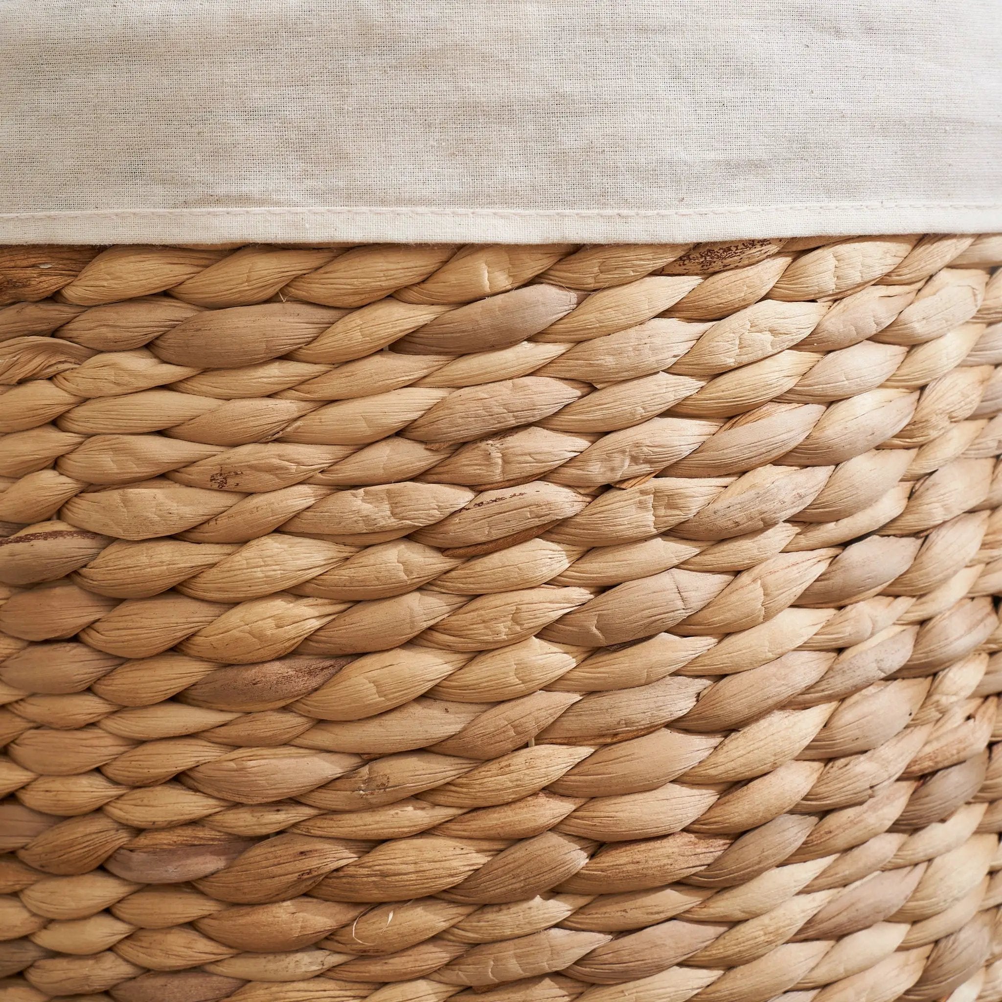 Ludmilla Round Tall Water Hyacinth Woven Wicker Laundry Hamper With Lid - For Clothes, Toys And Book Storage With Removable Liner - 18" X 18" X 23" - Natural Brown by Unique Piece Furniture
