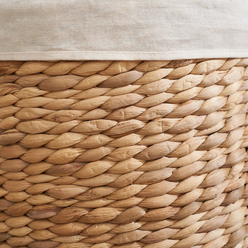 Ludmilla Round Tall Water Hyacinth Woven Wicker Laundry Hamper With Lid - For Clothes, Toys And Book Storage With Removable Liner - 18" X 18" X 23" - Natural Brown by HouseOfZazla