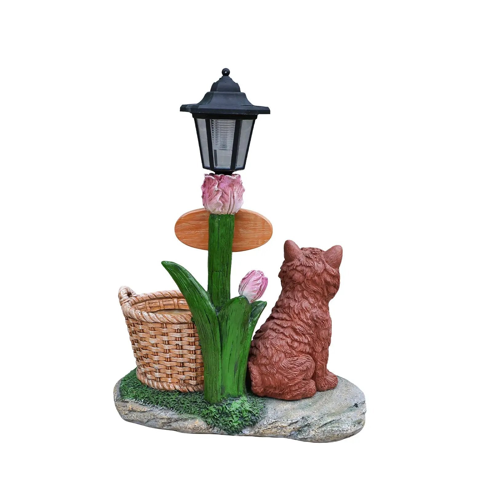 Sitting Puppy Solar Planter Outdoor Statue by HouseOfZazla