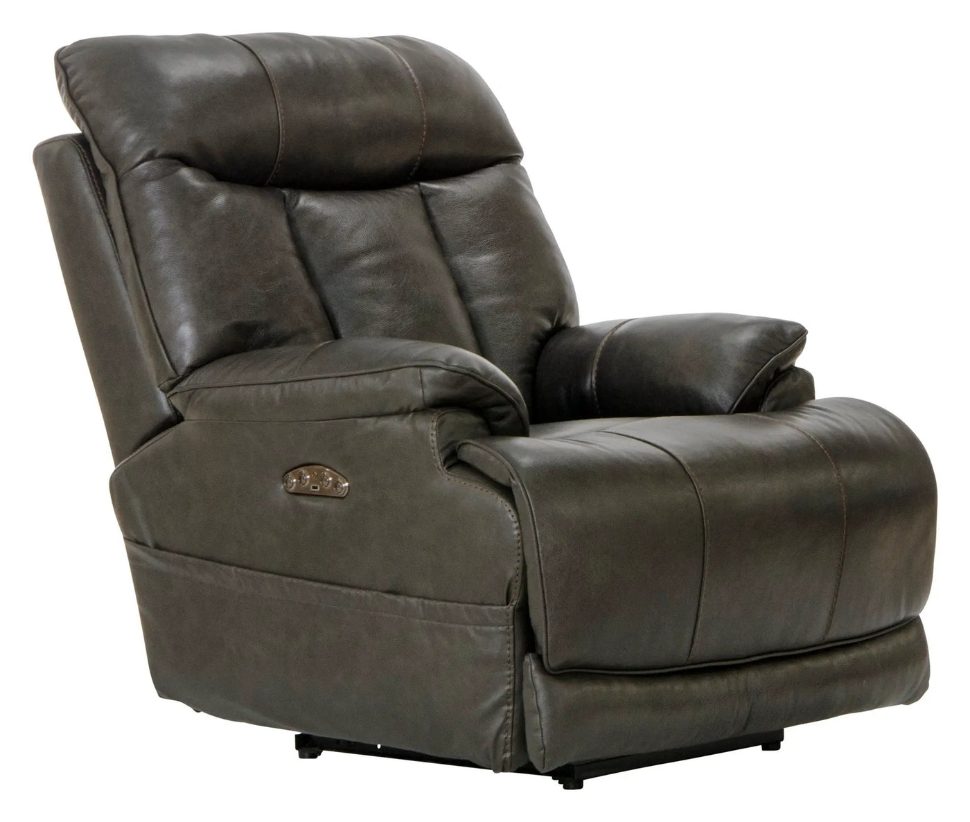 Naples - Power Lay Flat Recliner With Extended Ottoman - Chocolate by Unique Piece Furniture