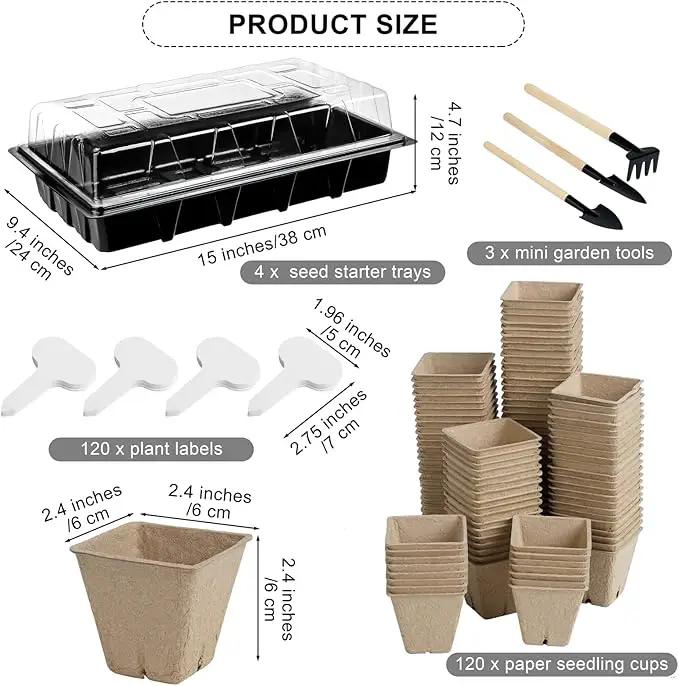 Aodaer 247 Pack Seed Starter Kit Including Peat Pots for Seedlings Seed Starter Tray with Plant Labels, Tool, Plastic Growing Trays Germination Tray Paper Seedling Cups for Indoor Outdoor Garden by GreenHaven Gardens