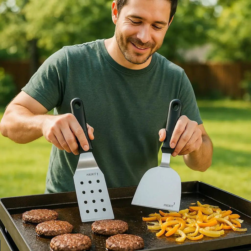 Griddle Accessories Kit for Blackstone – 14 PCS Flat Top Grill Tools Set with Stainless Steel Spatulas, Scraper & Bottles, Carry Bag Included – Outdoor BBQ Gift for Men by GreenHaven Gardens