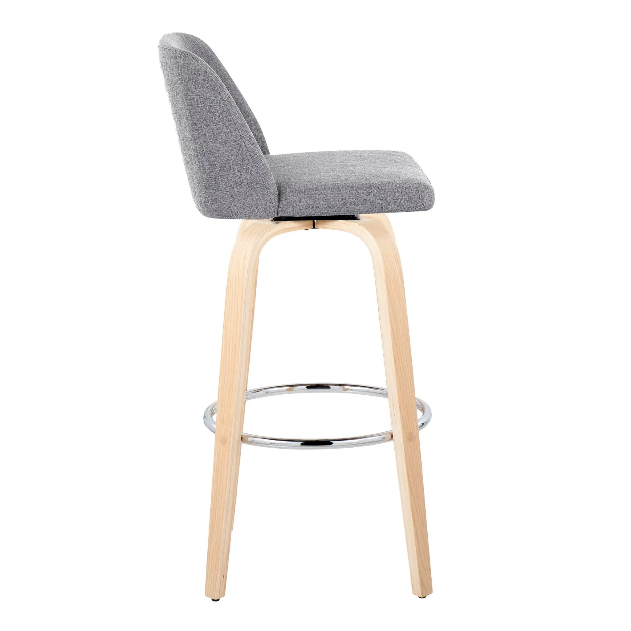 Toriano - Contemporary Fixed Height Barstool & Swivel With Round Footrest (Set of 2) by Unique Piece Furniture