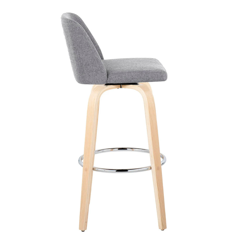 Toriano - Contemporary Fixed Height Barstool & Swivel With Round Footrest (Set of 2) by Unique Piece Furniture