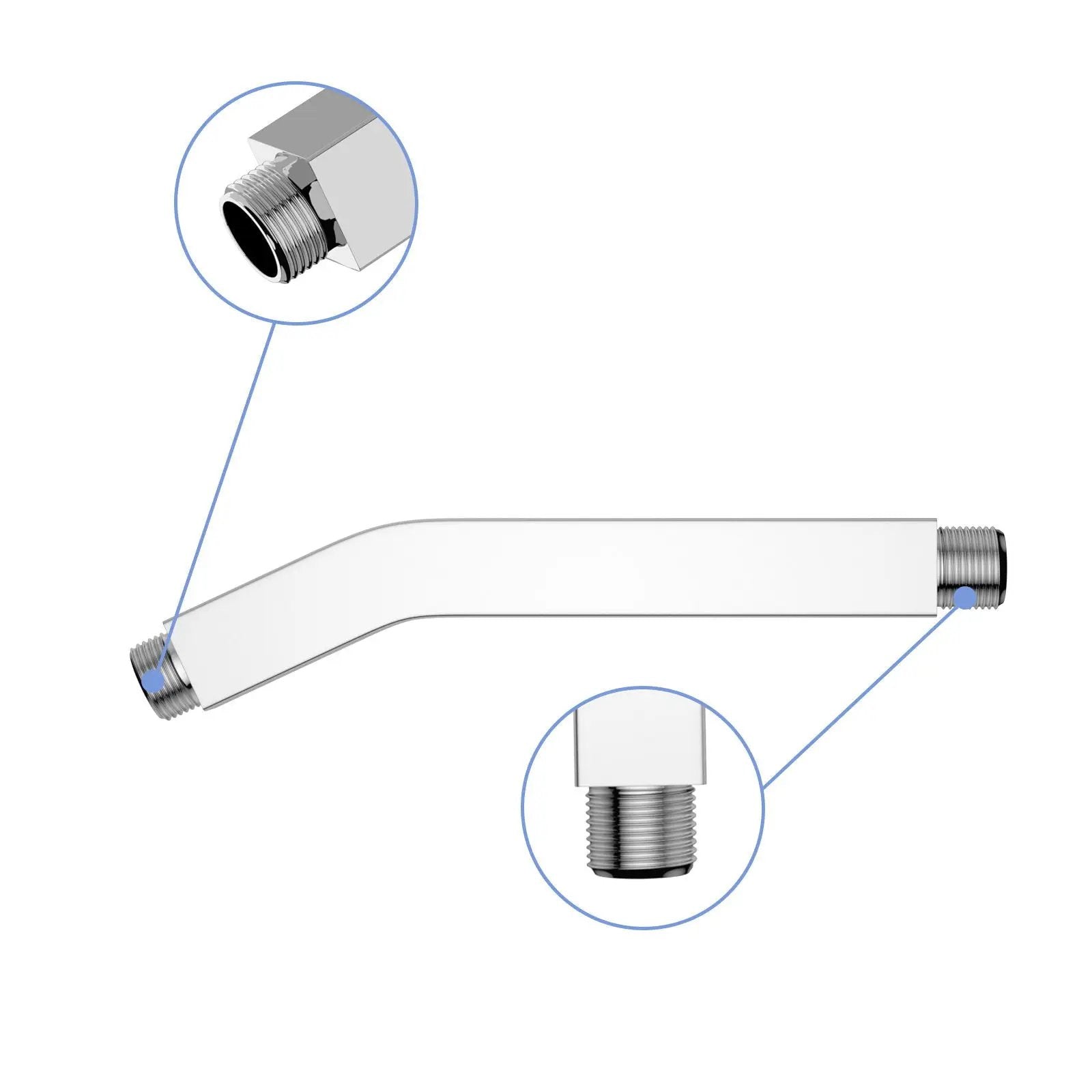Elegant 6" Shower Arm With Flange, Stainless Steel Construction For Rain Shower Heads by HouseOfZazla