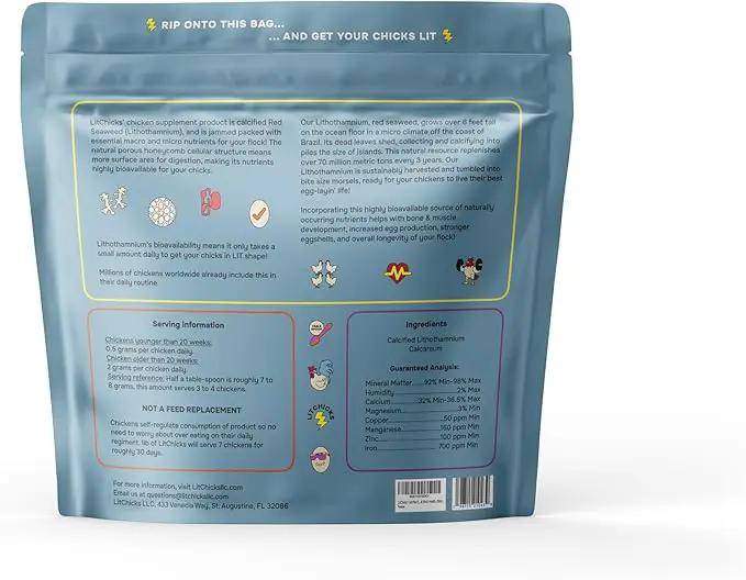 LitChicks’ Calcified Seaweed for Laying Chickens - Crushed Oyster Shell Alternative - Highly Digestible - Single Ingredient - Helps with Egg Laying & Flock Health. (5lbs) by GreenHaven Gardens