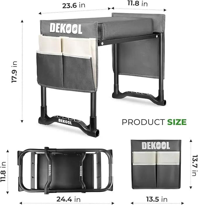 Garden Kneeler and Seat with Upgraded Wide & 3" Thick Kneeling Pad, Heavy Duty Garden Stool with 2 Large Tool Bags, Portable Bench for Planting, Weeding, Gardening Gifts for Women, Men, Seniors by GreenHaven Gardens