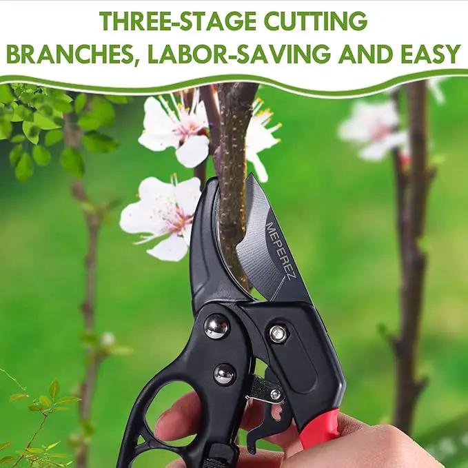 Garden Clippers, Premium Germany Pruners, Work 3 Times Easier, Professional Pruning Shears, Cutting Rose, Flower, Hedge, Stem, Sharp Scissors Gardening Tools, Arthritis Weak Hand Snips by GreenHaven Gardens