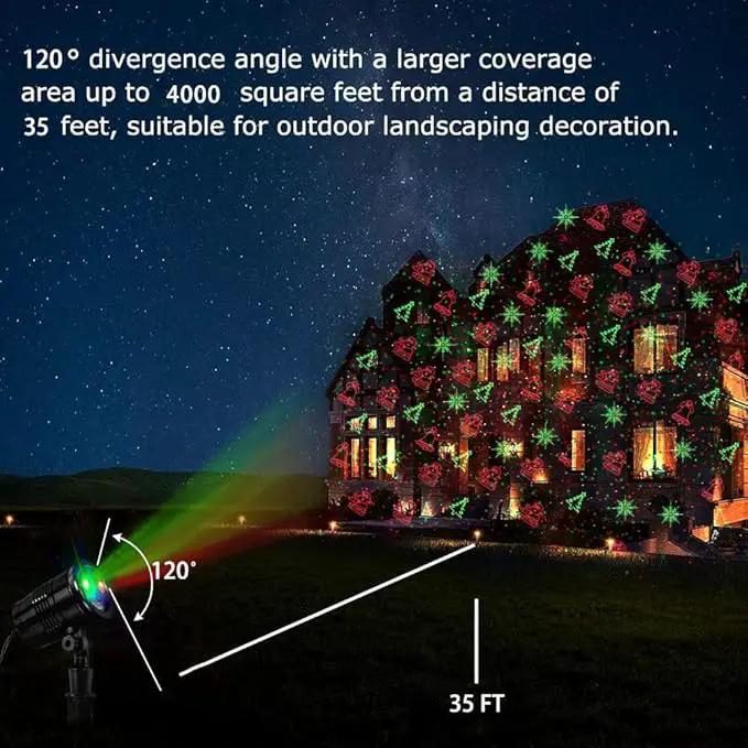 Christmas Laser Lights Outdoors Decoration Projector Light Waterproof LED Star Show for Xmas Decor House Home Yard Garden Patio Wall Indoor, Red and Green with Wireless Remote by GreenHaven Gardens