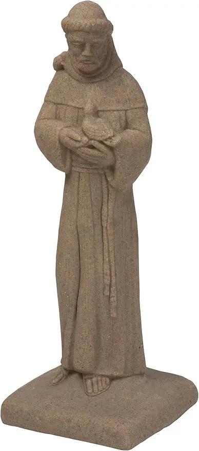 EMSCO Group Saint Francis Statue – Natural Sandstone Appearance – Made of Resin – Lightweight – 29” Height by GreenHaven Gardens