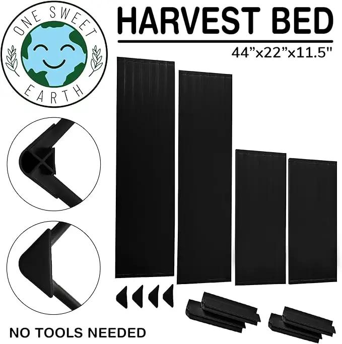 Raised Garden Bed - 2x4 ft Planter Box - Black HDPE - No Tools Needed - DIY Kit for Urban Gardening, Flowers, Herbs & Vegetables - Made in The USA by GreenHaven Gardens