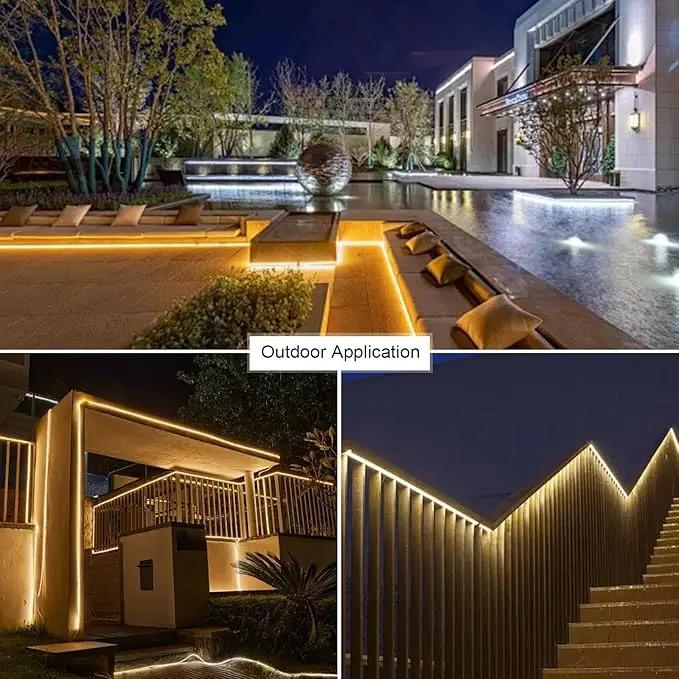 Outdoor LED Strip Lights,120LEDs/m Waterproof 32.8ft LED Light Strip Warm White Flexible LED Rope Lights for Garden Patio Cabinet,Bedroom,Commercial Lighting(32.8FT, Warm White) by GreenHaven Gardens