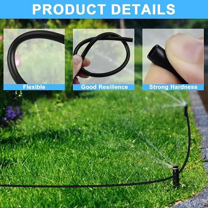 1/4 PE Drip Irrigation Tubing, 100FT Drip Irrigation Hose, Push-To-Connect Compatible- Misting Tubing or Blank Distribution Tubing for DIY Garden Irrigation Hydroponics System by GreenHaven Gardens