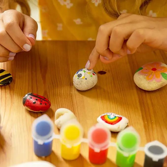 Creative Roots Paint Your Own Rock Pets by Horizon Group USA, 6 Colors, Paint Brush, Wiggly Eyes and Glue Included, Multicolor by GreenHaven Gardens