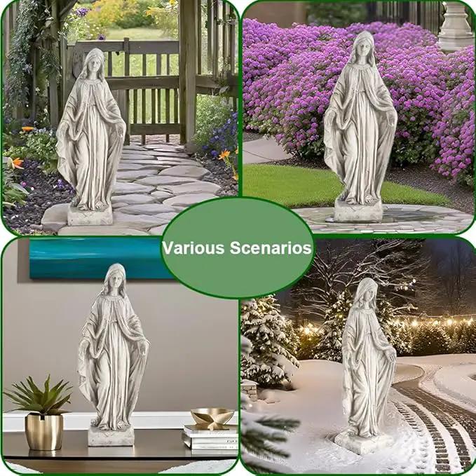 Virgin Mary Statue, Outdoor Garden Religious Decorations, Outdoor Mother Mary Statue, Garden Sculptures & Statues for Home Yard Patio Lawn Deck Hallway by GreenHaven Gardens