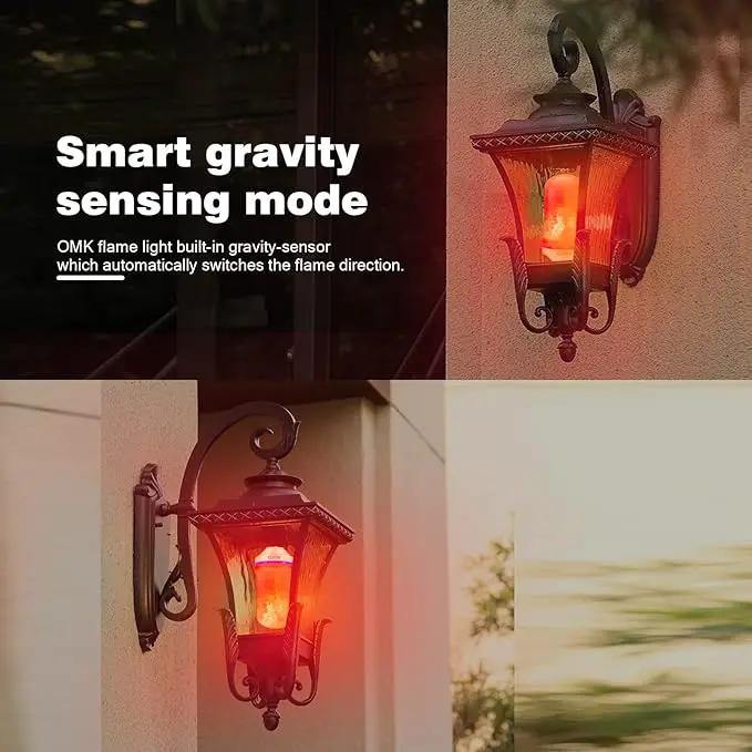 OMK - Christmas Decor LED Flame Effect Light Bulbs - Upgraded 4 Modes Fire Simulated Lamps - Holiday/Christmas Gifts/Party/Indoor/Outdoor Decoration Lights(Red 2) by GreenHaven Gardens