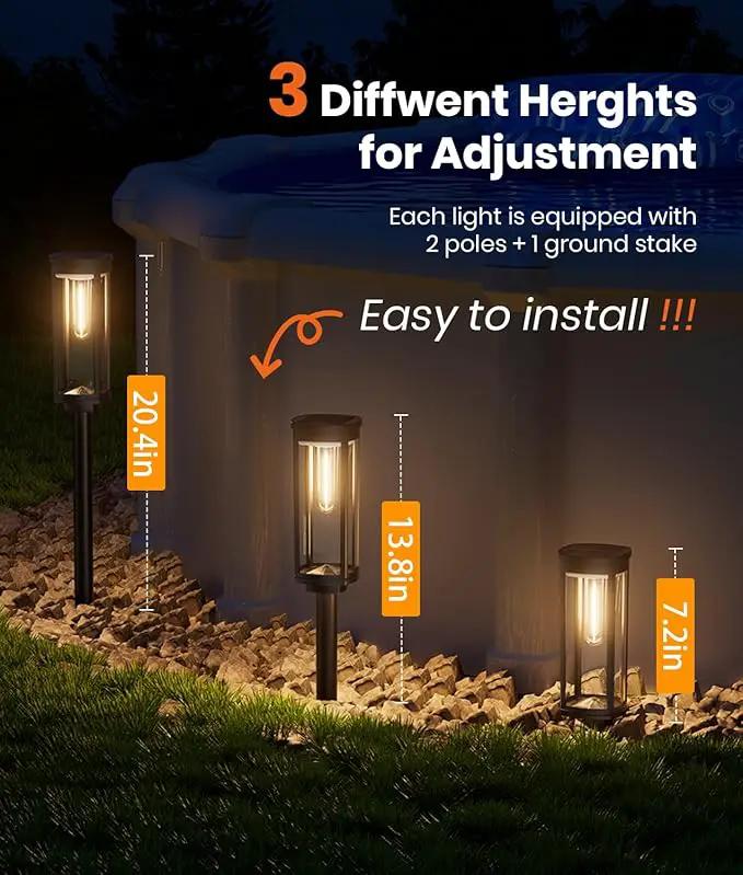 Solar Pathway Lights Outdoor Solar Lights Outdoor, IP65 Waterproof Auto On/Off Solar Garden Lights Solar Powered Landscape Lighting for Yard Walkway Driveway Pathway (Warm White, 6pack) by GreenHaven Gardens