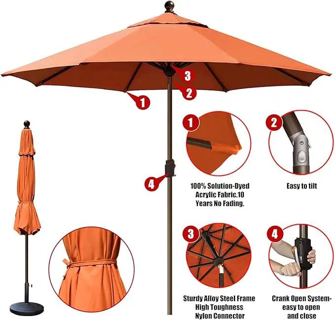 EliteShade USA 10-Year-Non-Fading 10Ft Market Umbrella Patio Umbrella Outdoor Table Umbrella with Ventilation, Rust by GreenHaven Gardens
