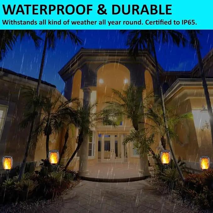 Gold Armour 2 Pack Solar Lights Upgraded - Flickering Flames Torch Solar Path Light - Dancing Flame Lighting 96 Led Dusk to Dawn Flickering Tiki Torches Outdoor Waterproof Garden by GreenHaven Gardens