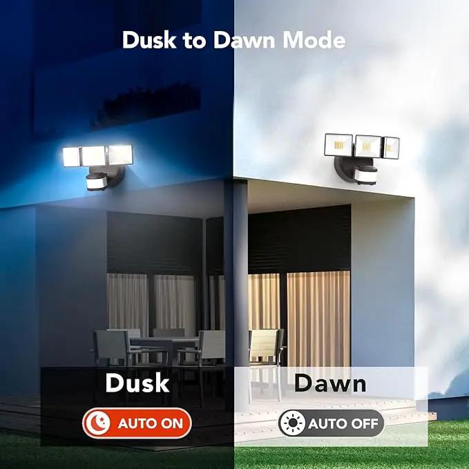 OREiN 4500LM/35W Flood Lights Outdoor, 180°/40FT Motion Sensor Outdoor Lights Dusk to Dawn Security Lights IP65 Waterproof 3 Modes for Outside 4500SQ.FT Front Door, Garage, Bronze (Hardwired) by GreenHaven Gardens
