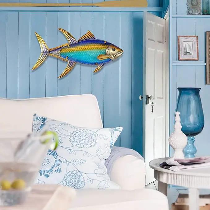 LIFFY Metal Fish Wall Decor Fish Metal Wall Art Hanging Metal Outdoor Wall Art for Outdoor Ocean Beach Sea Pool Decor by GreenHaven Gardens