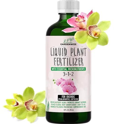 Liquid Orchid Fertilizer Concentrate 3-1-2 with Micronutrients Orchid Care Made Easy (32 OZ) by GreenHaven Gardens