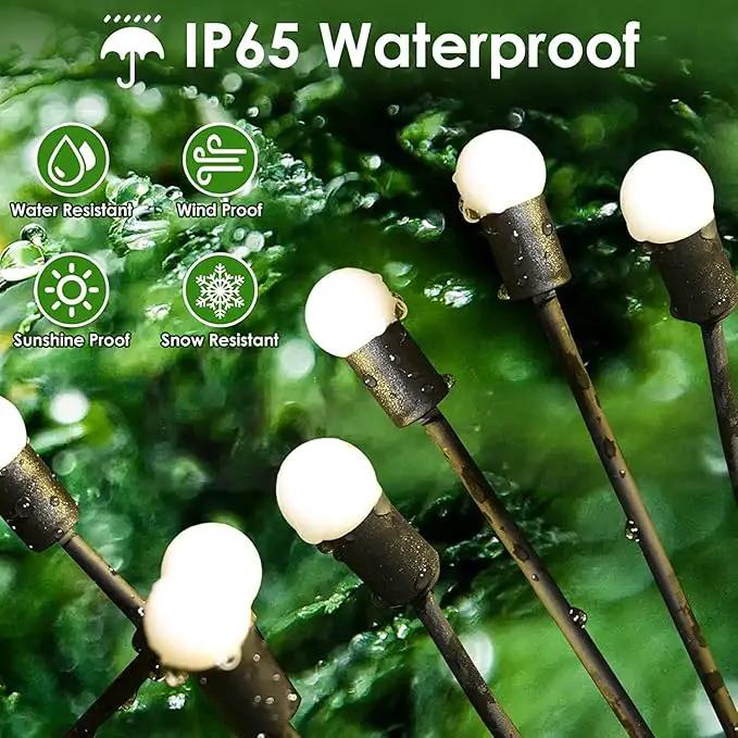 2025 Solar Lights Outdoor Waterproof, 4 Pack Solar Garden Lights, Solar Firefly Lights Outdoor Waterproof, Solar Twinkle Swaying Fairy Light for Pathway Yard Garden Christmas Decorations (Warm White) by GreenHaven Gardens