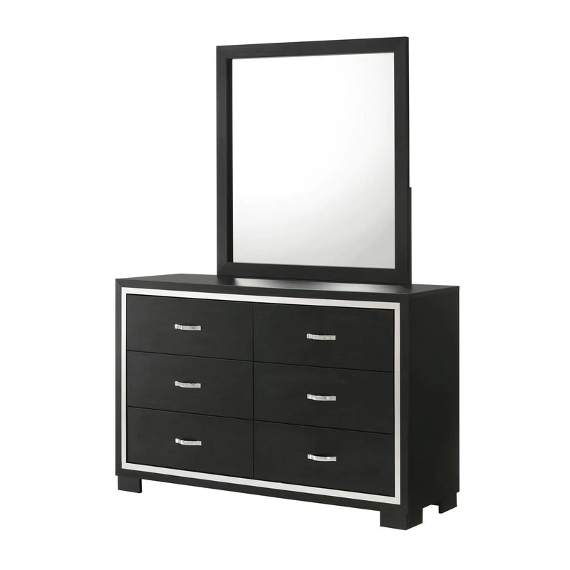 6 Drawer Dresser With Handles Bedroom Furniture - Black by HouseOfZazla