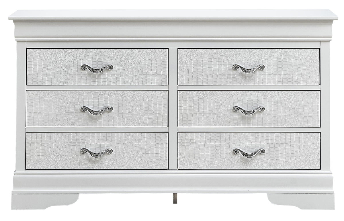 Lorana Dresser with Faux Crystal Drawer Pulls - Gray or Pearl Silver, photo 7 of 13
