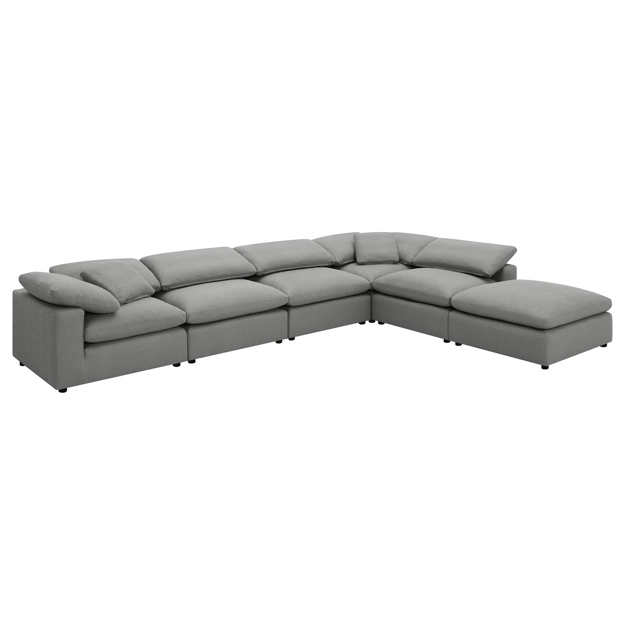 Raleigh 6-piece Boucle Upholstered Modular Sectional Grey by Unique Piece Furniture