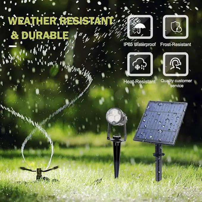 APONUO Metal Outdoor Solar Landscape Lights, Waterproof Spotlight 6-in-1 for Yard Landscape Lighting, Auto On/Off for Pathway, Driveway, Patio (Warm White) by GreenHaven Gardens