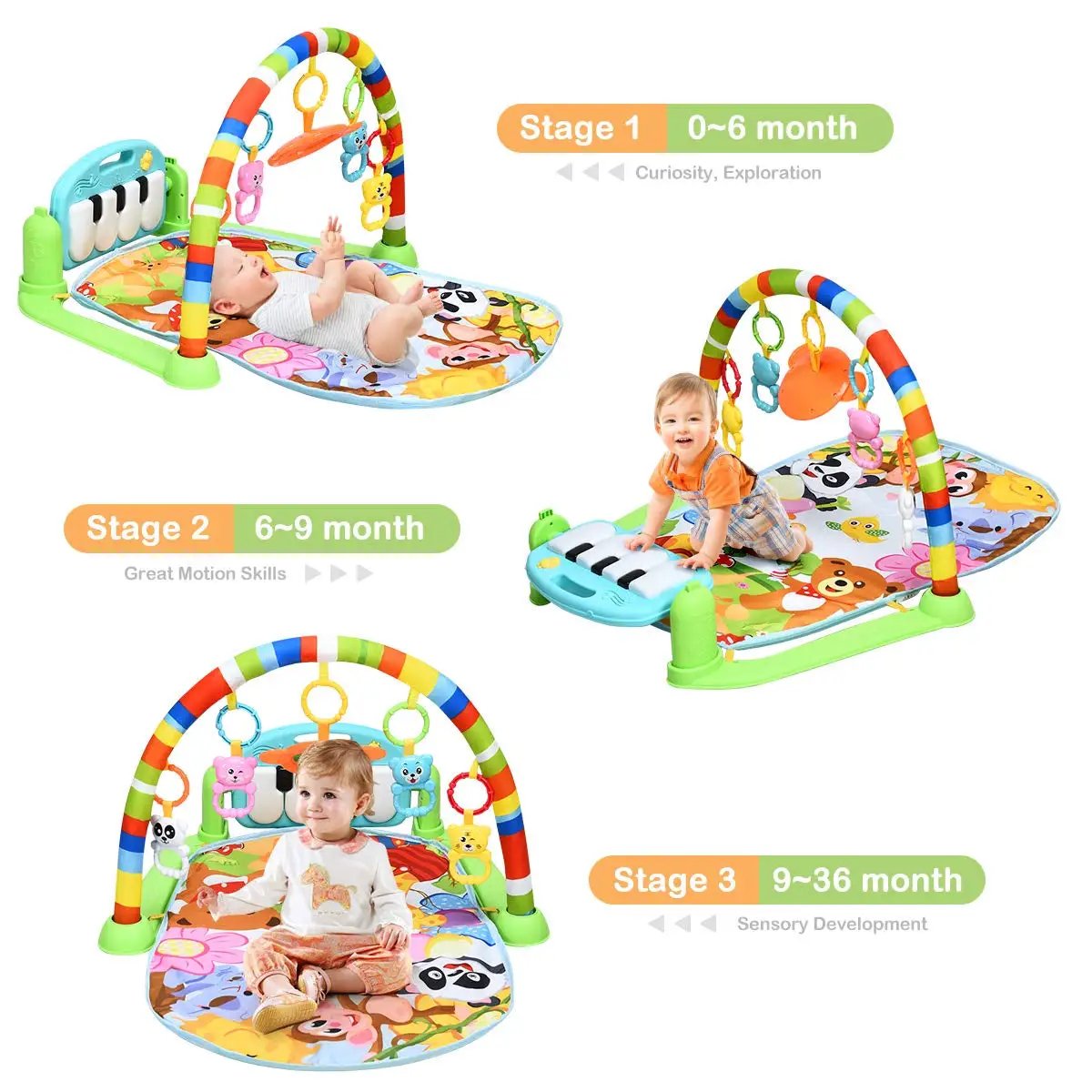 Baby Kick and Play Piano Gym Activity Play Mat by DirectDeals